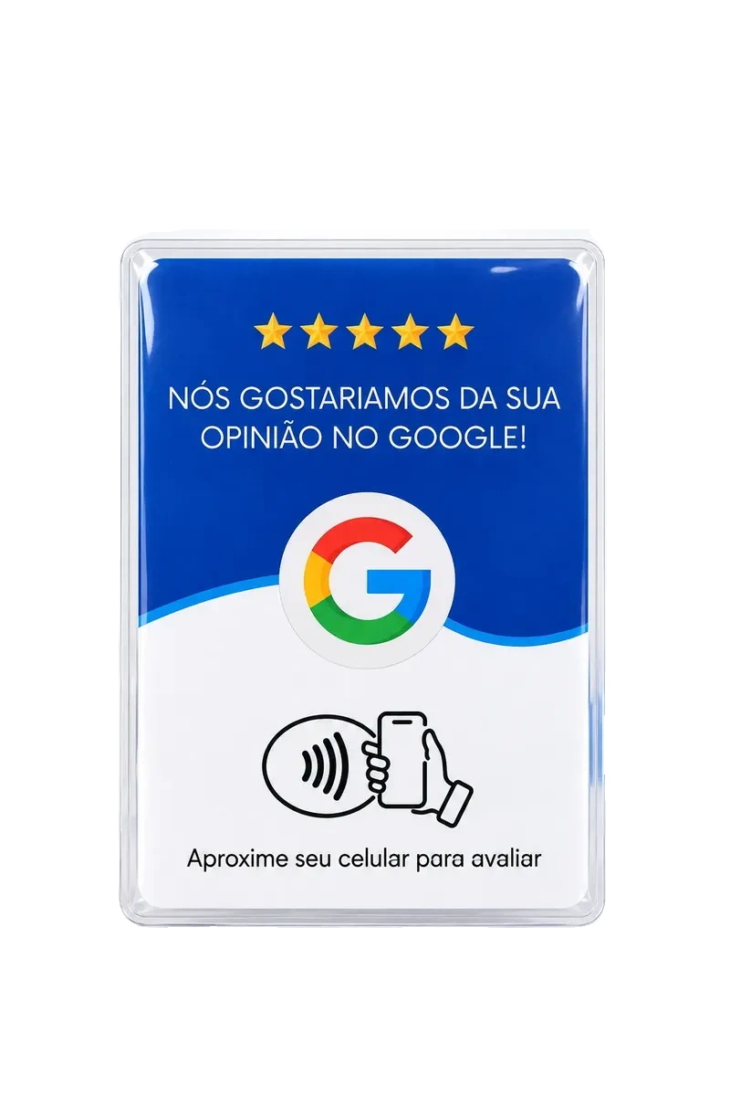 Google Review com 7 cm de largura e 10 cm de altura
